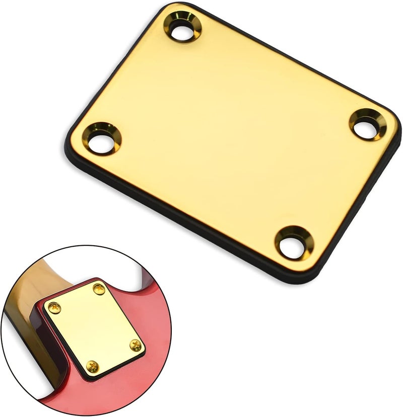 MAXCHEER Electric Bass Guitar Neck plate Guitar Neck Joint Connecting Strengthen Plate Guitar Parts (Gold) - Image 3